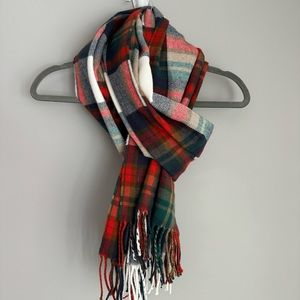 Jcrew Plaid Tartan Fringe Scarf